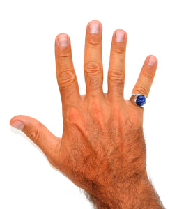 Linde Star Sapphire Ring 14K Solid White Gold 10.49ct Men's Ring Gemstone Ring Statement Ring Cocktail Ring Birthstone Ring Fine Vintage Ring