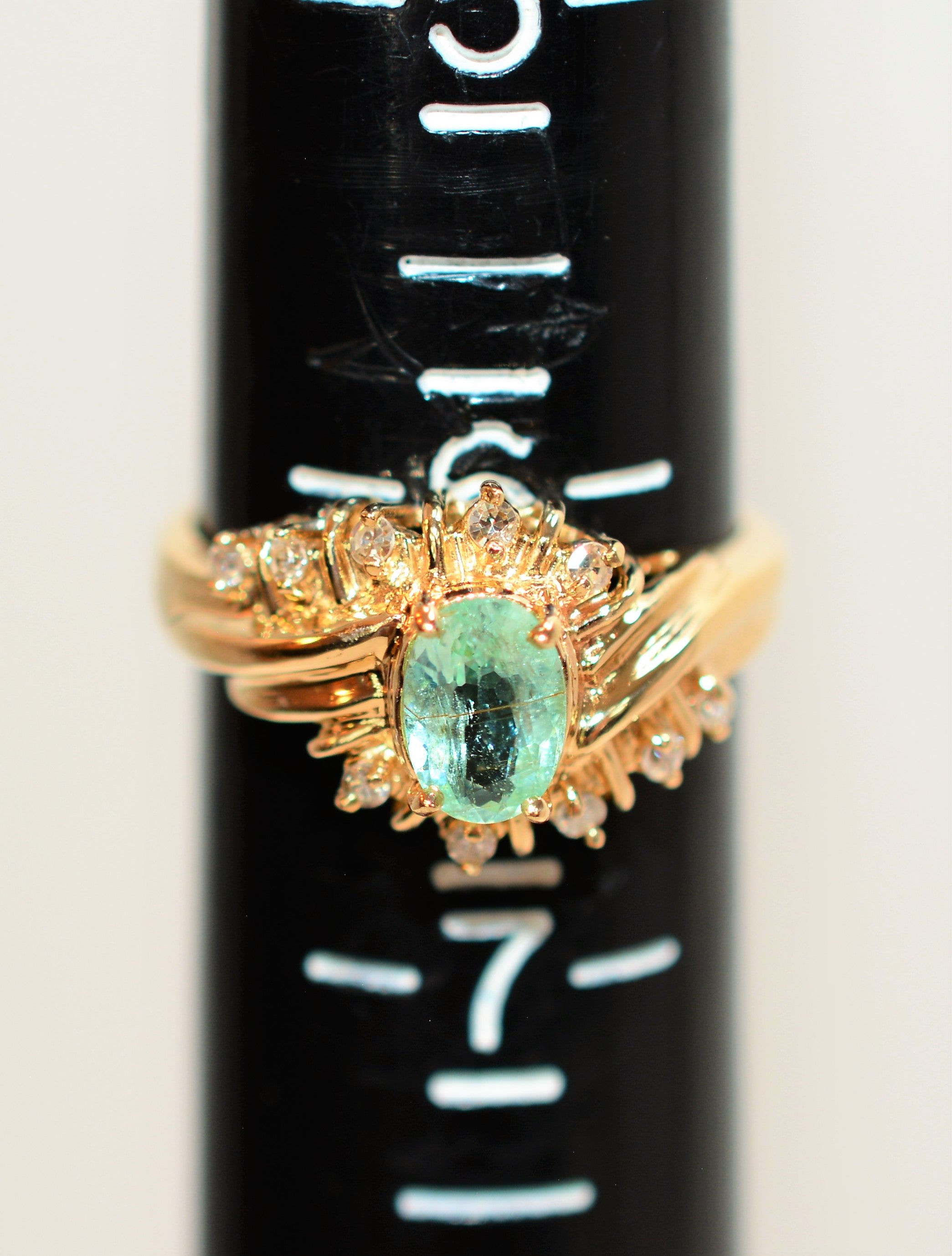 Natural Paraiba Tourmaline & Diamond Ring 14K Solid Gold .76tcw Fine Gemstone Women's Ring Ladies Ring Cluster Statement Ring Jewellery