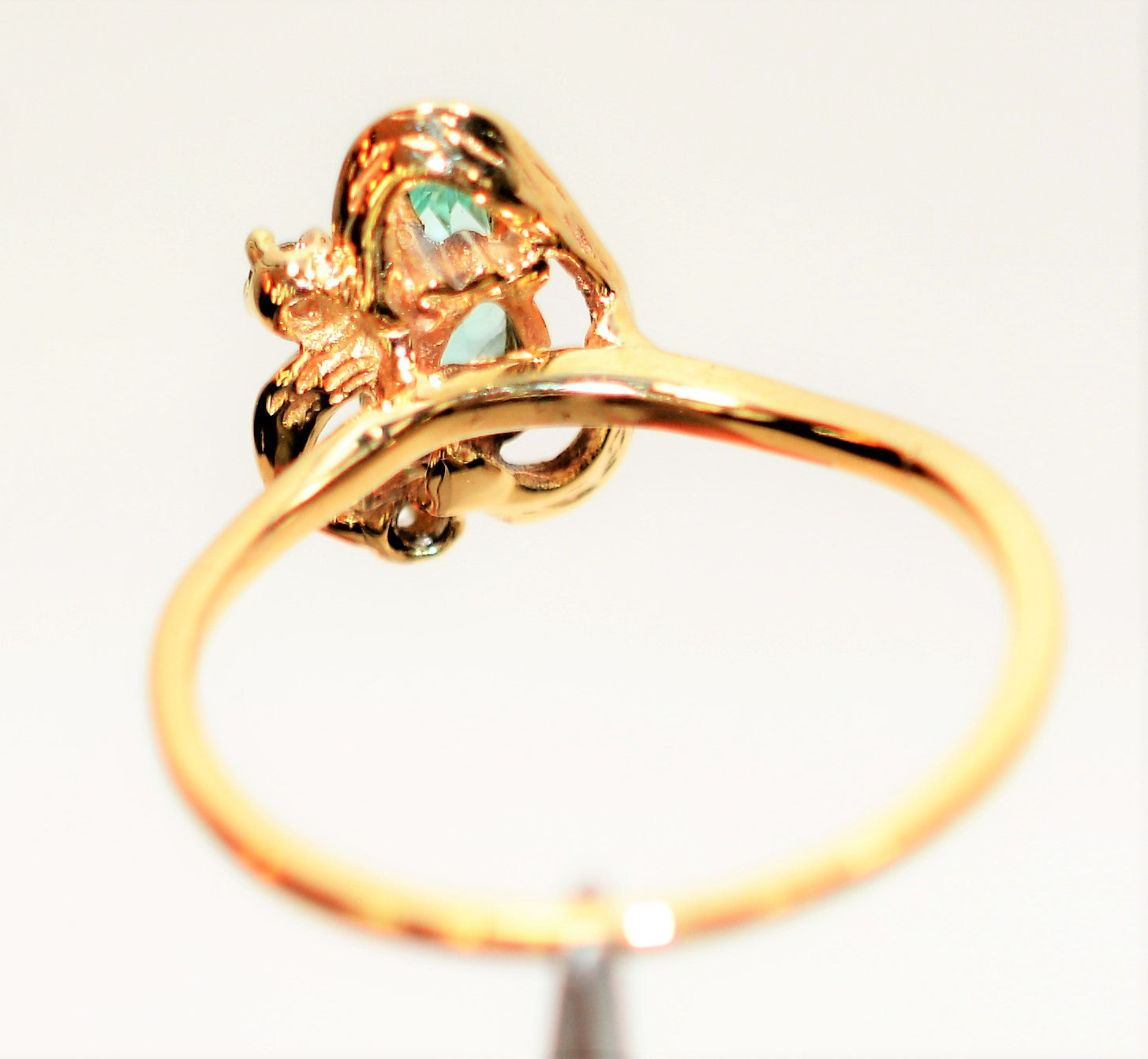 Natural Paraiba Tourmaline & Diamond Ring 10K Solid Gold .33tcw Fine Gemstone Women's Ring Estate Jewelry Birthstone Ring Vintage Jewellery