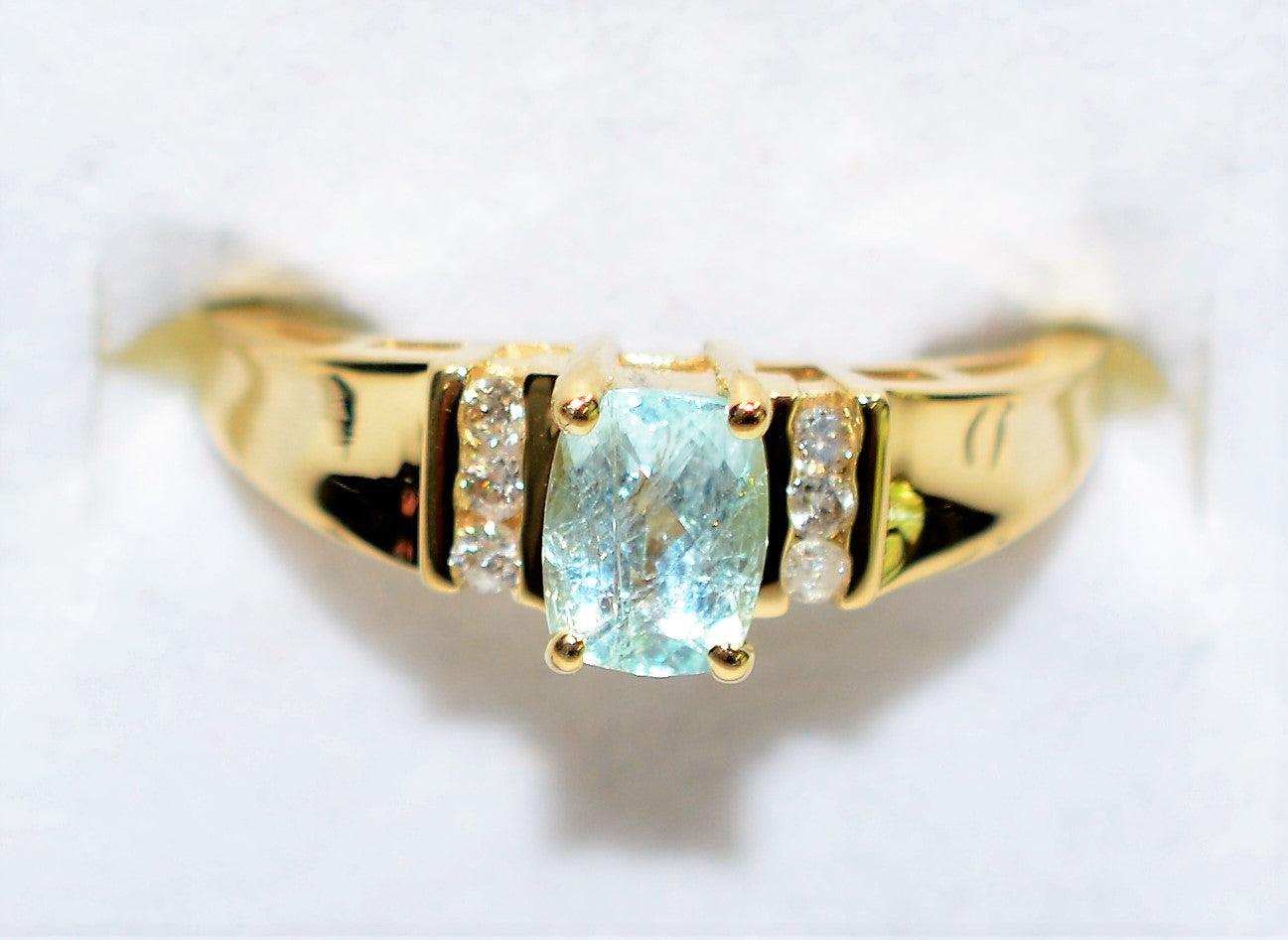 Natural Paraiba Tourmaline & Diamond Ring 14K Solid Gold .72tcw Gemstone Ring Statement Jewelry Women's Ring Ladies Ring Estate Jewellery