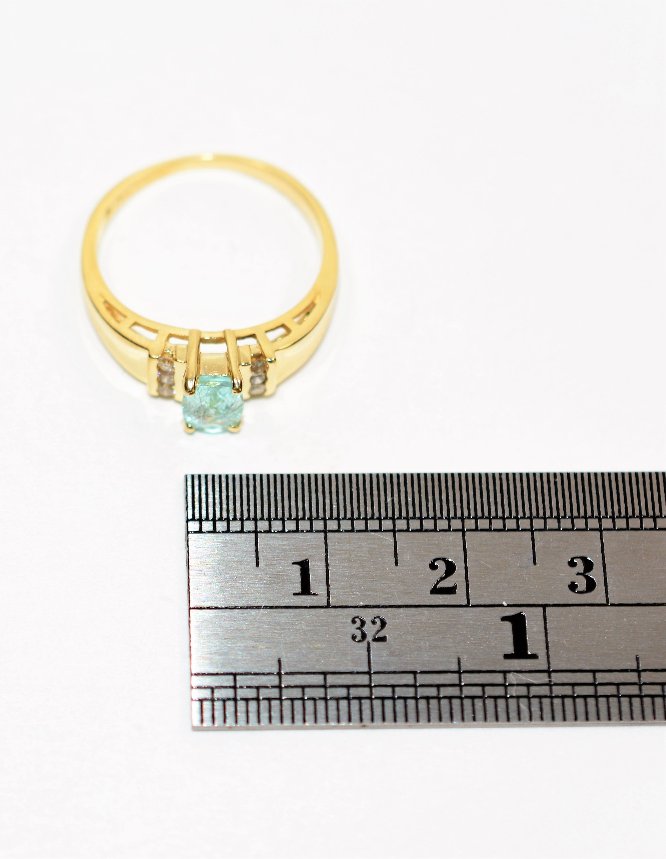 Natural Paraiba Tourmaline & Diamond Ring 14K Solid Gold .72tcw Gemstone Ring Statement Jewelry Women's Ring Ladies Ring Estate Jewellery