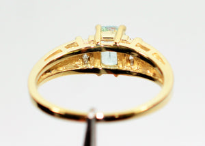 Natural Paraiba Tourmaline & Diamond Ring 14K Solid Gold .72tcw Gemstone Ring Statement Jewelry Women's Ring Ladies Ring Estate Jewellery