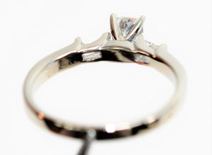 Natural Diamond Ring 14K Solid White Gold .64tcw Statement Ring Engagement Ring Wedding Ring Bridal Jewelry Ladies Ring Women's Ring Estate