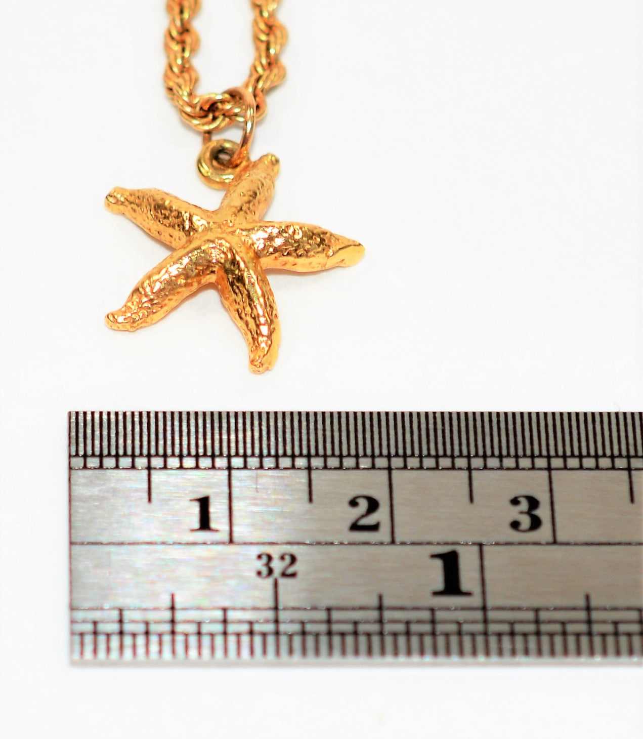 Starfish Necklace 14K Solid Gold Pendant Necklace Nautical Necklace Beach Necklace Coastal Necklace Tropical Necklace Gold Necklace Estate