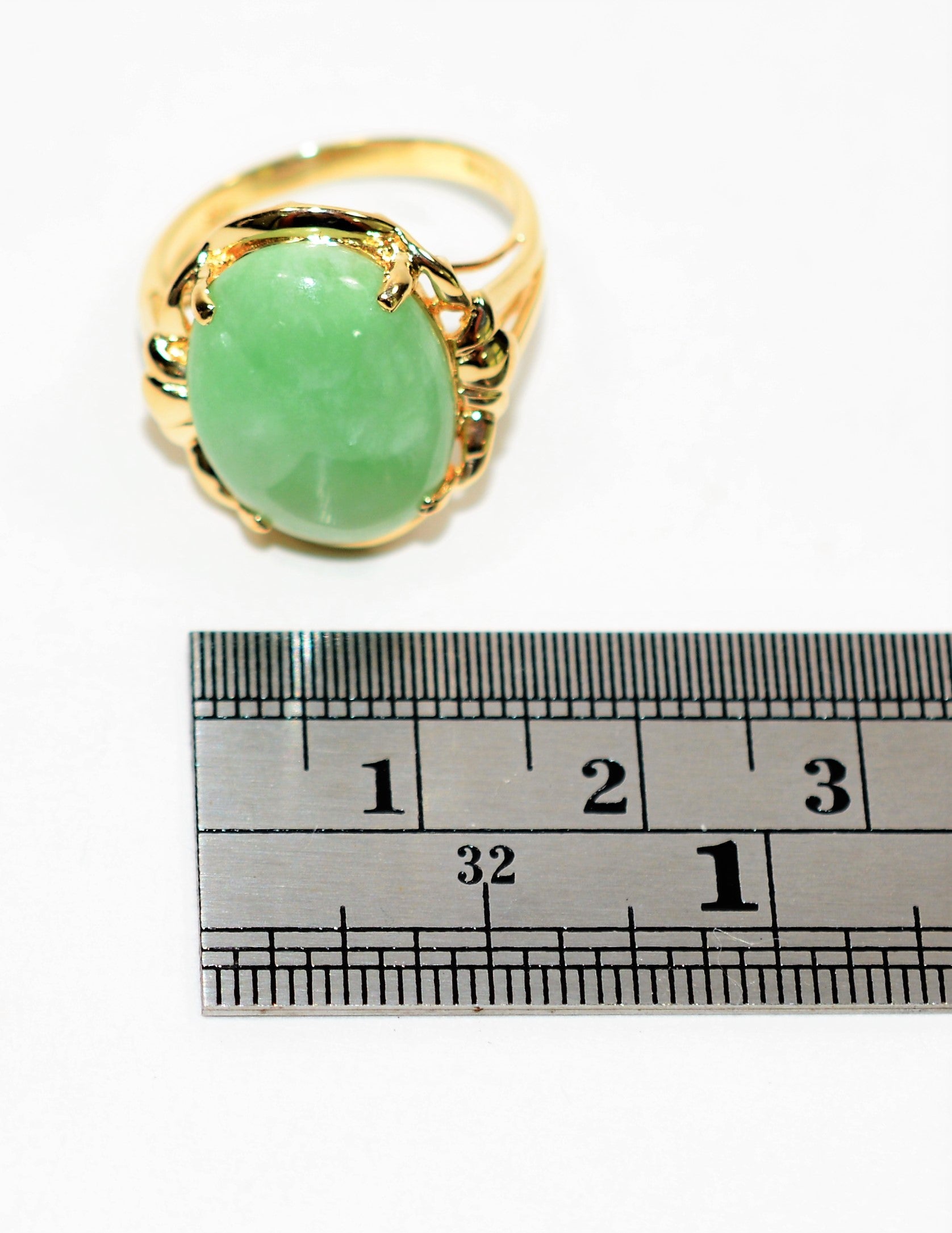 Natural Jade Ring 14K Solid Gold Antique Ring Statement Ring Solitaire Ring Cocktail Ring Green Ring Birthstone Ring Fine Women's Ring