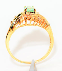 Natural Paraiba Tourmaline & Diamond Ring 14K Solid Gold .76tcw Fine Gemstone Women's Ring Ladies Ring Cluster Statement Ring Jewellery