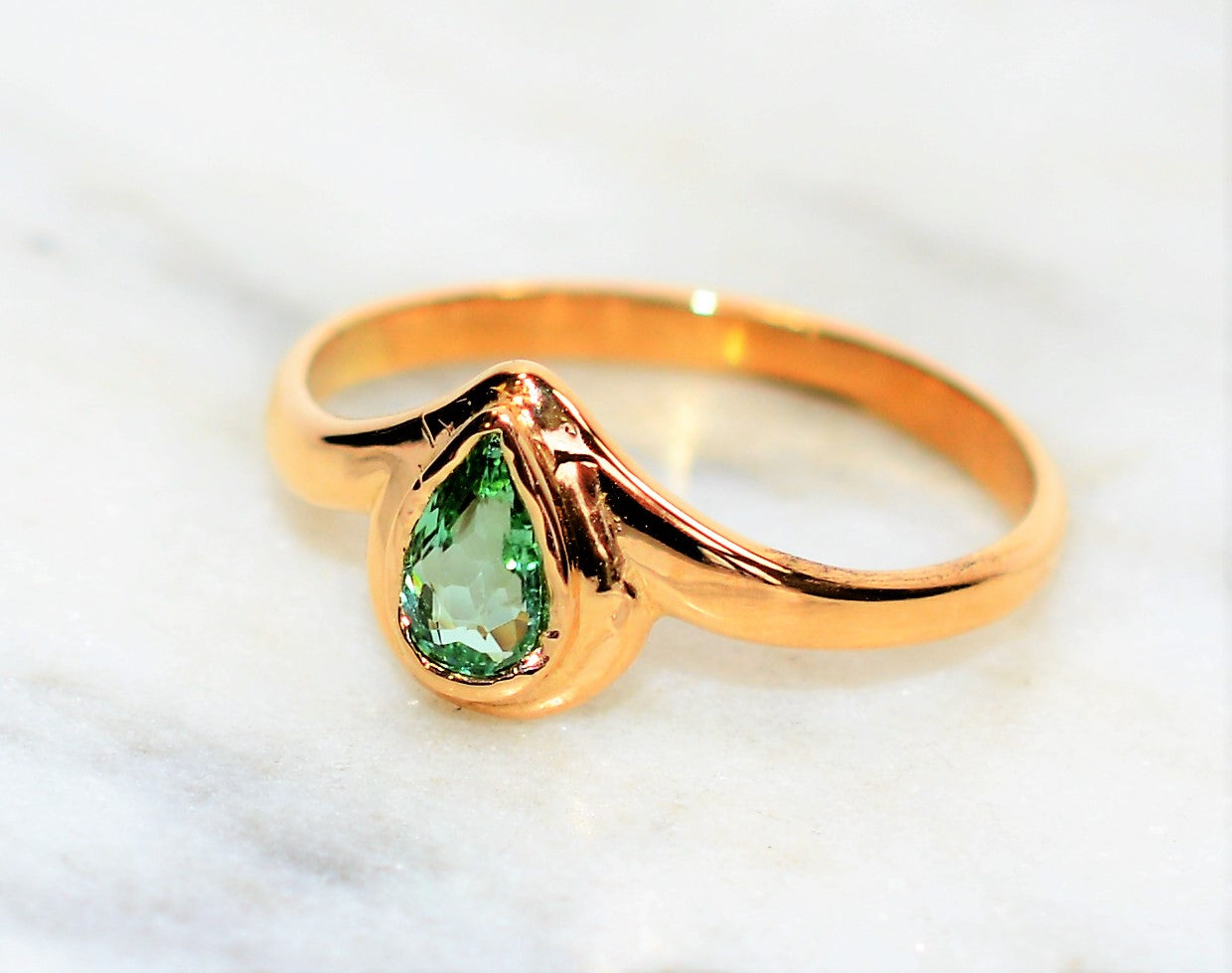 Natural Paraiba Tourmaline Ring 18K Solid Gold .34ct Solitaire Ring Fine Women's Ring Estate Jewelry Gemstone Ring Statement Ring Birthstone