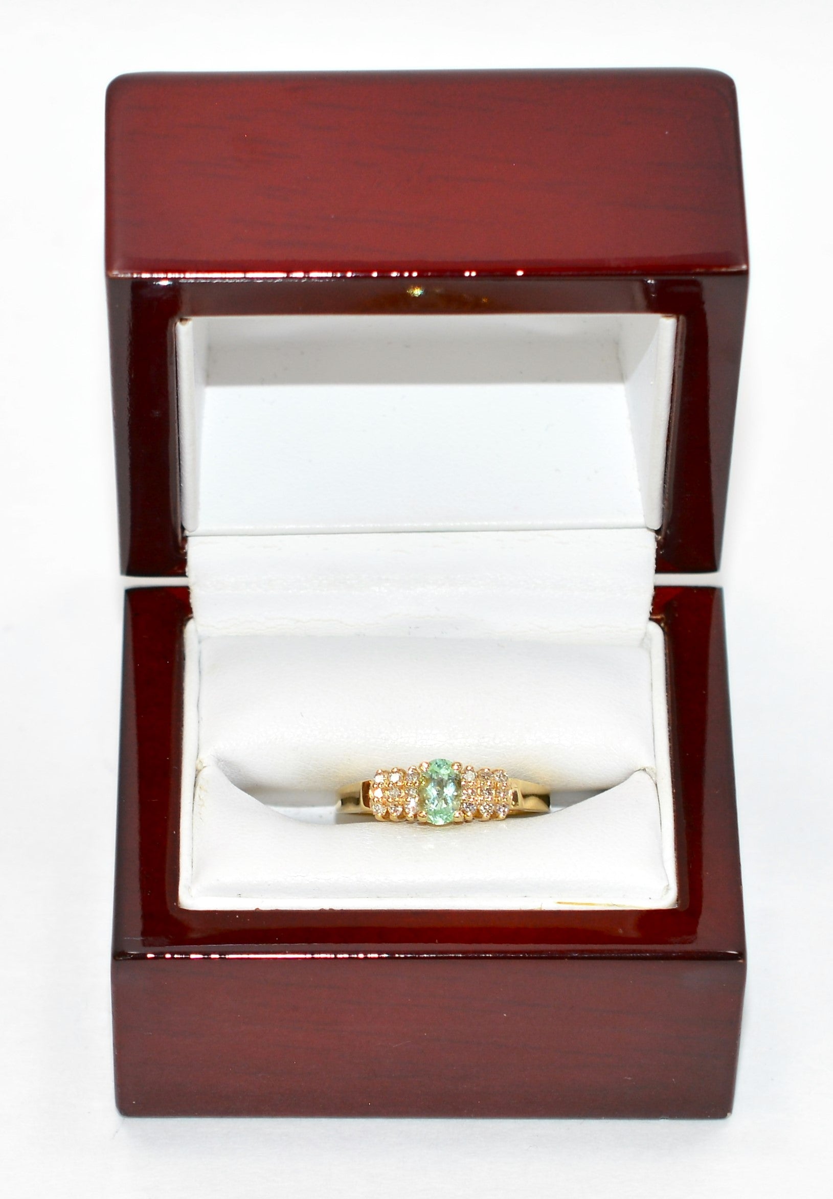 Natural Paraiba Tourmaline & Diamond Ring 14K Solid Gold .71tcw Cluster Ring Gemstone Ring Birthstone Ring Cocktail Ring Statement Ring