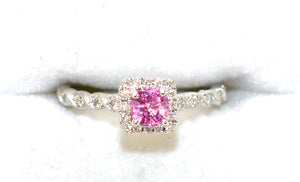 Neil Lane Natural Padparadscha Sapphire & Diamond Ring .68tcw Engagement Ring Wedding Ring Cocktail Ring Designer Ring Sapphire Ring Bridal