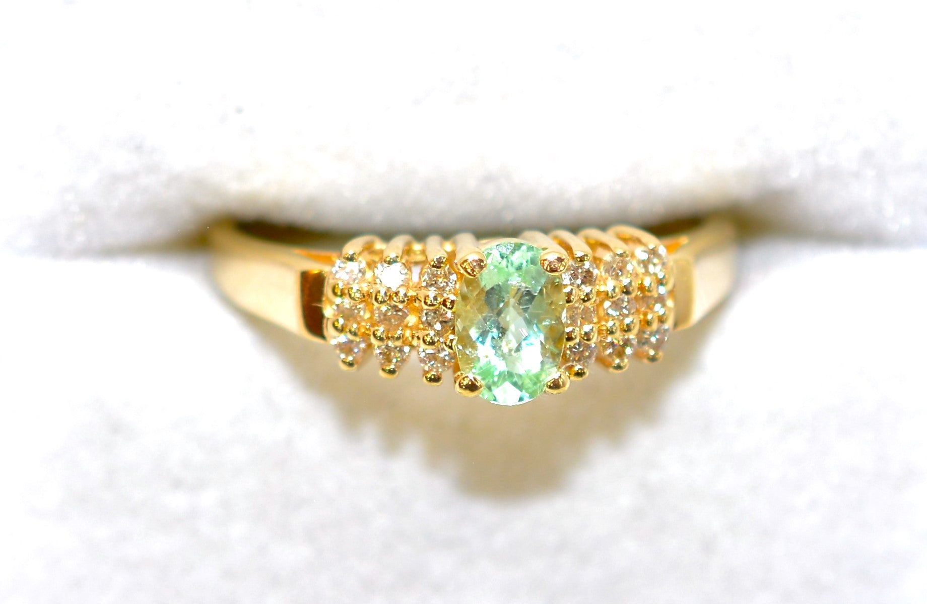 Natural Paraiba Tourmaline & Diamond Ring 14K Solid Gold .71tcw Cluster Ring Gemstone Ring Birthstone Ring Cocktail Ring Statement Ring