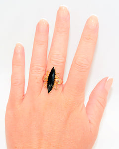 Natural Onyx Ring 10K Solid Gold Black Hills Dakota Jewelry Black Hills Ring Statement Ring Solitaire Ring Estate Ring Vintage Ring Nature