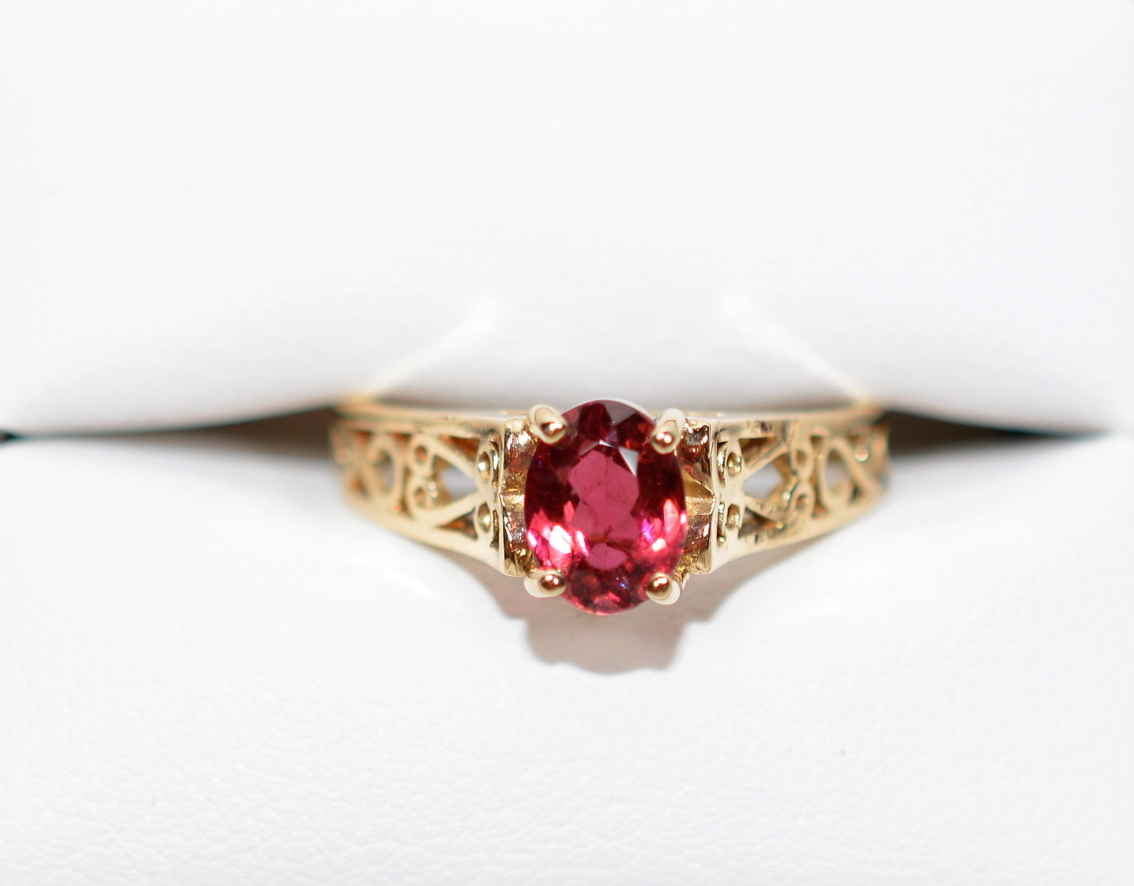 Natural Rubellite Ring 14K Solid Gold 1ct Pink Tourmaline Ring Antique Ring Vintage Ring Solitaire Ring Women's Ring Birthstone Ring Jewelry