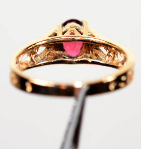 Natural Rubellite Ring 14K Solid Gold .82ct Pink Tourmaline Ring Antique Ring Vintage Ring Solitaire Ring Women's Ring Birthstone Ring Jewelry