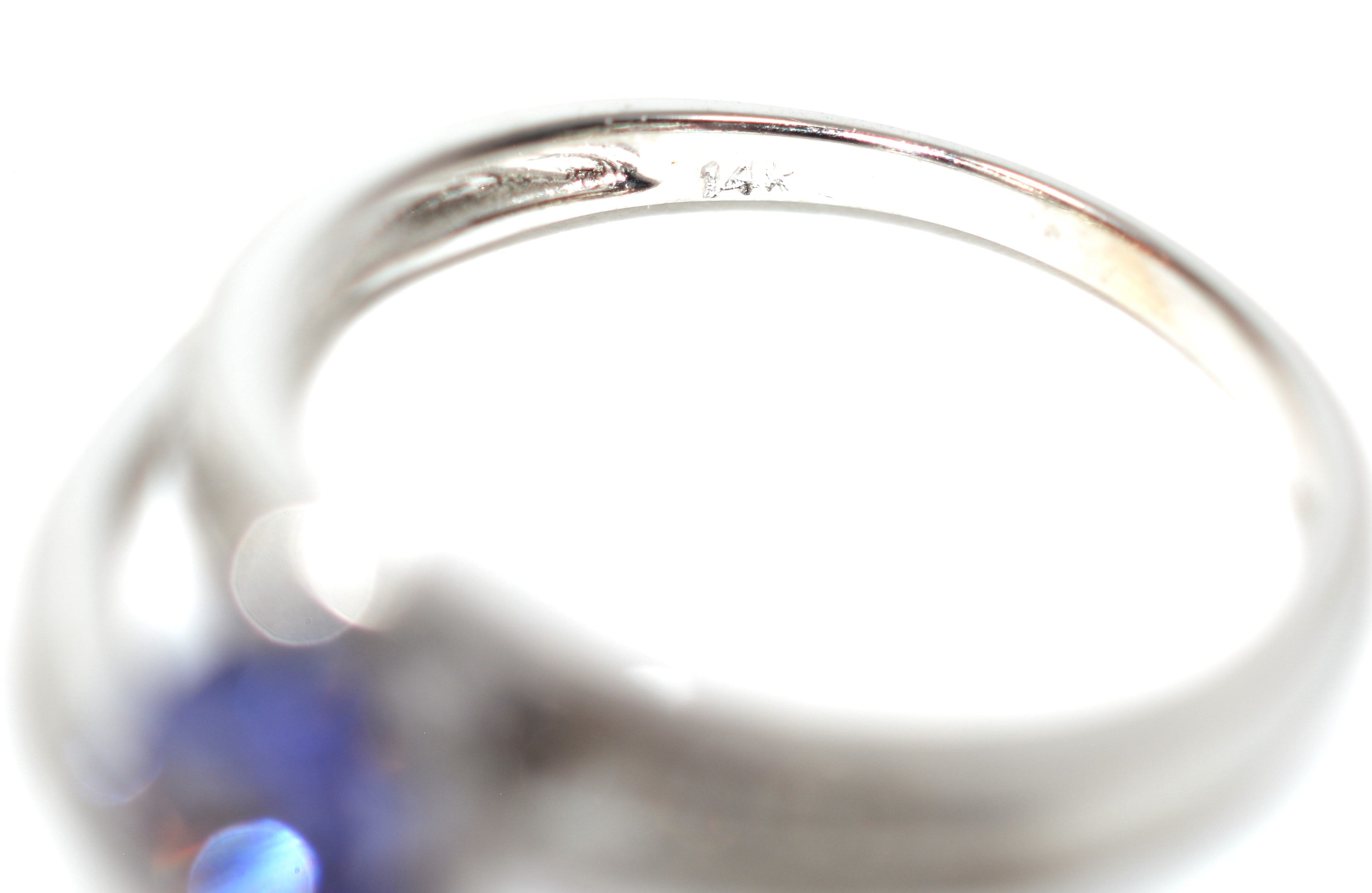 Natural Tanzanite & Diamond Ring 14K Solid White Gold .84tcw Gemstone Ring Tanzanite Ring Statement Ring Cocktail Ring Estate Ring Vintage