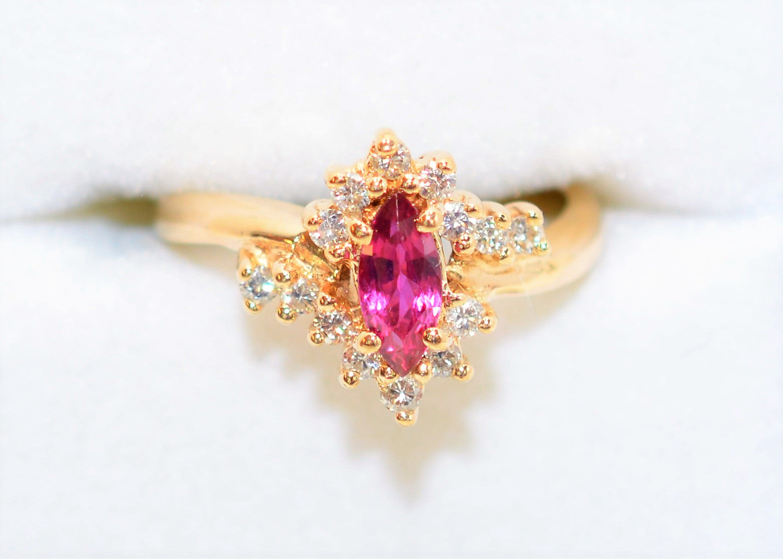 Natural Ruby & Diamond Ring 14K Solid Gold .80tcw Ruby Ring Gemstone Ring Birthstone Ring Engagement Ring Cocktail Statement Ring Estate