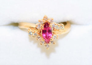 Natural Ruby & Diamond Ring 14K Solid Gold .72tcw Ruby Ring Gemstone Ring Birthstone Ring Engagement Ring Cocktail Statement Ring Estate