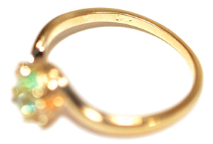 Natural Paraiba Tourmaline & Diamond Ring 14K Solid Gold .43tcw Birthstone Ring Gemstone Ring Statement Ring Estate Ring Fine Vintage Ring