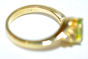 Natural Paraiba Tourmaline & Diamond Ring 14K Solid Gold .97tcw Gemstone Ring Birthstone Ring Green Ring Promise Ring Statement Ring Estate