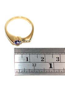 Natural Tanzanite & Diamond Ring 14K Solid Gold .56tcw Gemstone Ring Birthstone Ring Statement Ring Cocktail Ring Tanzanite Ring Estate
