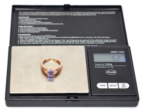 LeVian Natural D'Block Tanzanite & Chocolate Diamond Ring 14K Solid Rose Gold 1.67tcw Tanzanite Ring LeVian Ring Statement Cocktail Ring