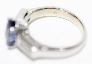 Natural Peacock Tanzanite & Diamond Ring Solid Platinum 2.14tcw Gemstone Ring Engagement Ring Tanzanite Ring December Birthstone Fine Bridal