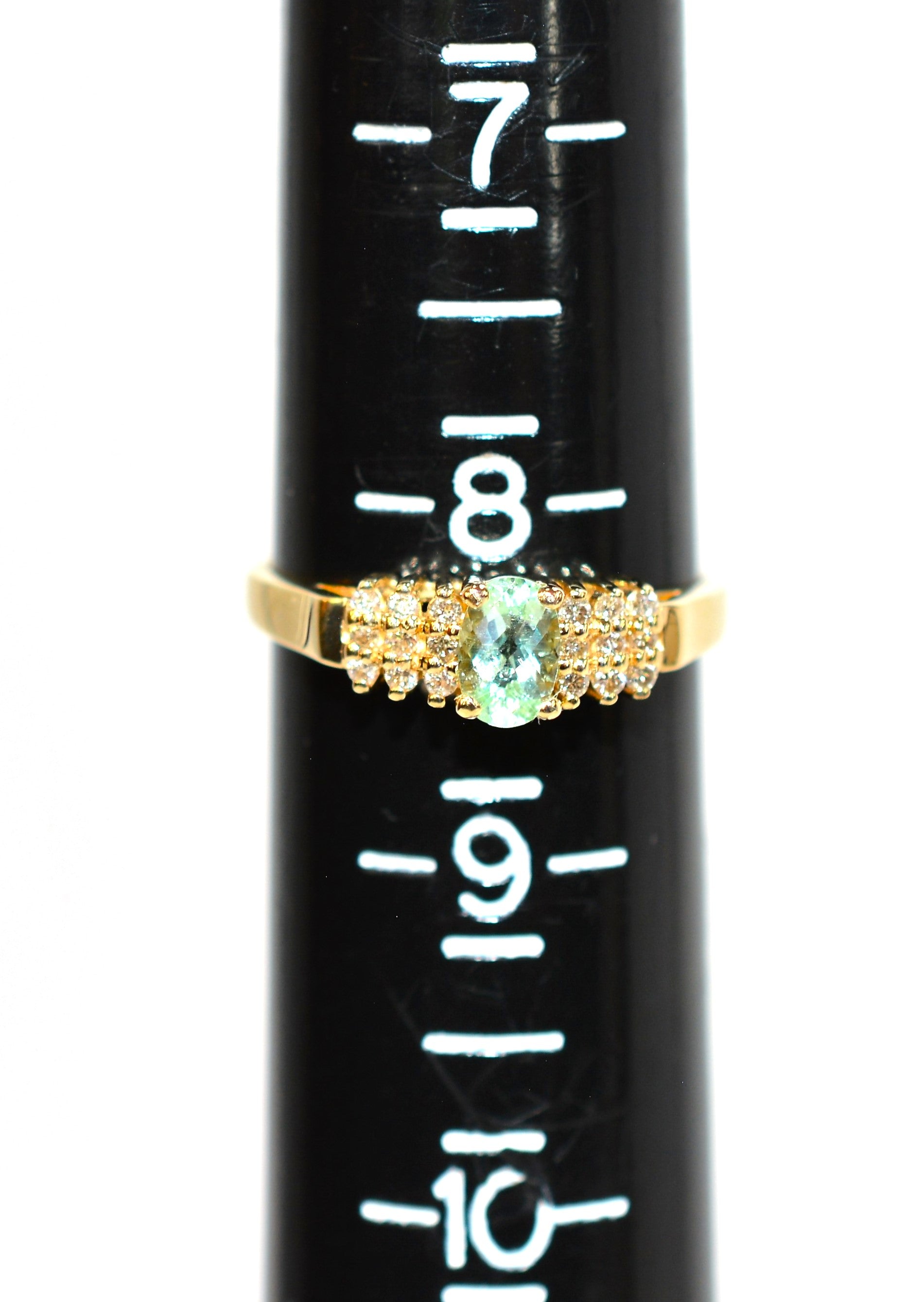 Natural Paraiba Tourmaline & Diamond Ring 14K Solid Gold .71tcw Cluster Ring Gemstone Ring Birthstone Ring Cocktail Ring Statement Ring