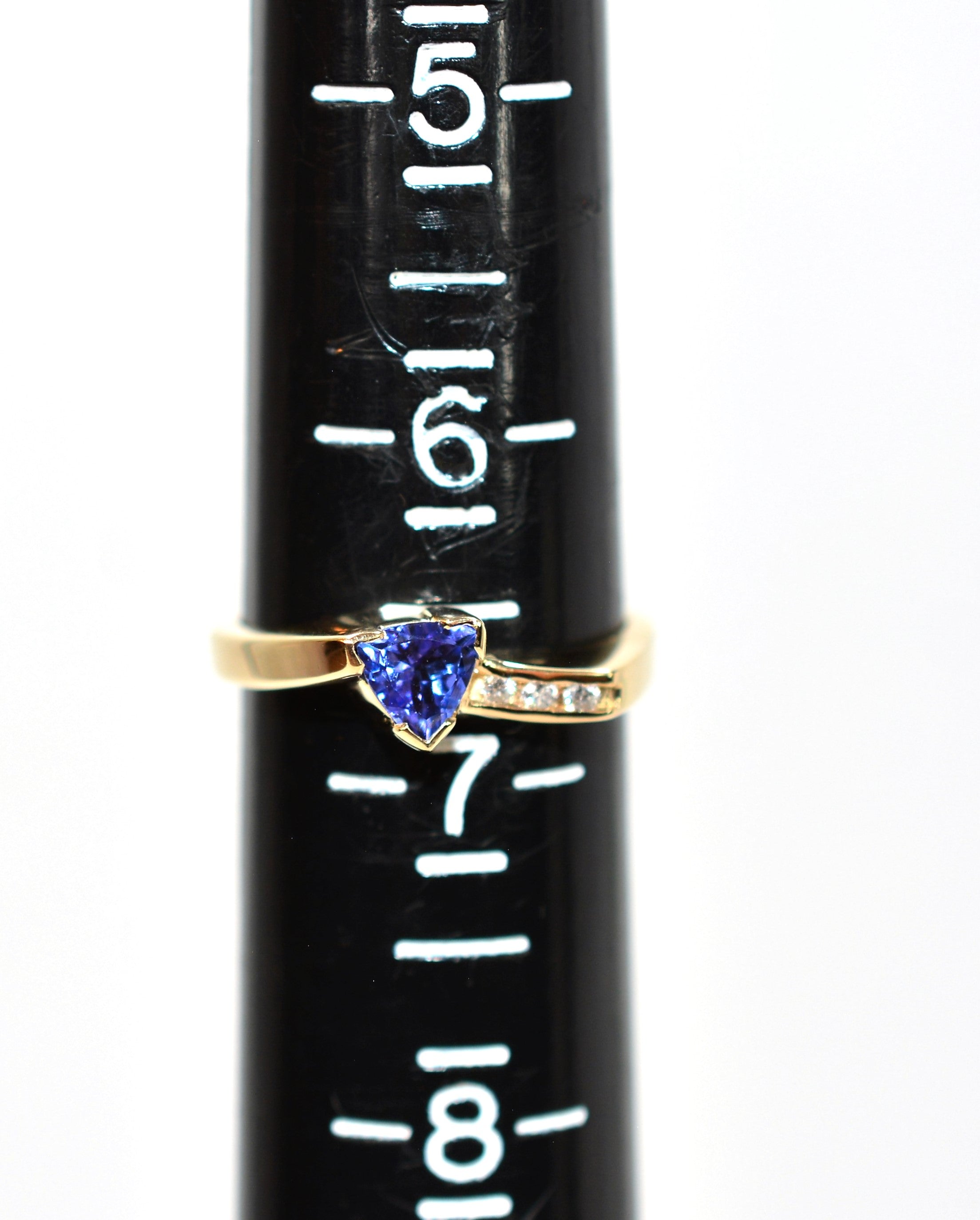 Natural Tanzanite & Diamond Ring 14K Solid Gold .56tcw Gemstone Ring Birthstone Ring Statement Ring Cocktail Ring Tanzanite Ring Estate