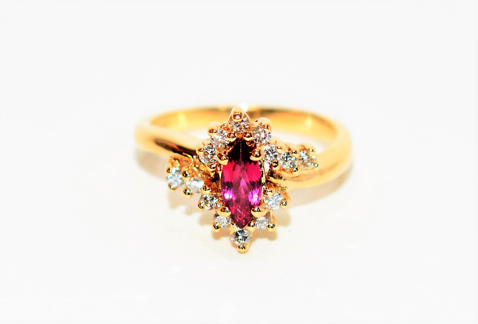 Natural Ruby & Diamond Ring 14K Solid Gold .72tcw Ruby Ring Gemstone Ring Birthstone Ring Engagement Ring Cocktail Statement Ring Estate