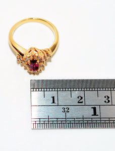 Natural Ruby & Diamond Ring 14K Solid Gold .72tcw Ruby Ring Gemstone Ring Birthstone Ring Engagement Ring Cocktail Statement Ring Estate