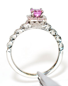 Neil Lane Natural Padparadscha Sapphire & Diamond Ring .68tcw Engagement Ring Wedding Ring Cocktail Ring Designer Ring Sapphire Ring Bridal