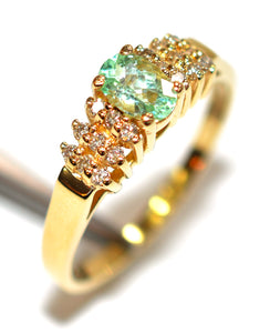 Natural Paraiba Tourmaline & Diamond Ring 14K Solid Gold .71tcw Cluster Ring Gemstone Ring Birthstone Ring Cocktail Ring Statement Ring