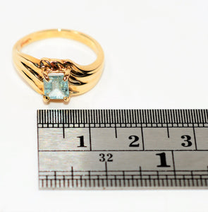 Natural Paraiba Tourmaline Ring 14K Solid Gold .76ct Solitaire Ring Womens Ring Birthstone Ring Estate Ring Ladies Ring Statement Ring Jewelry