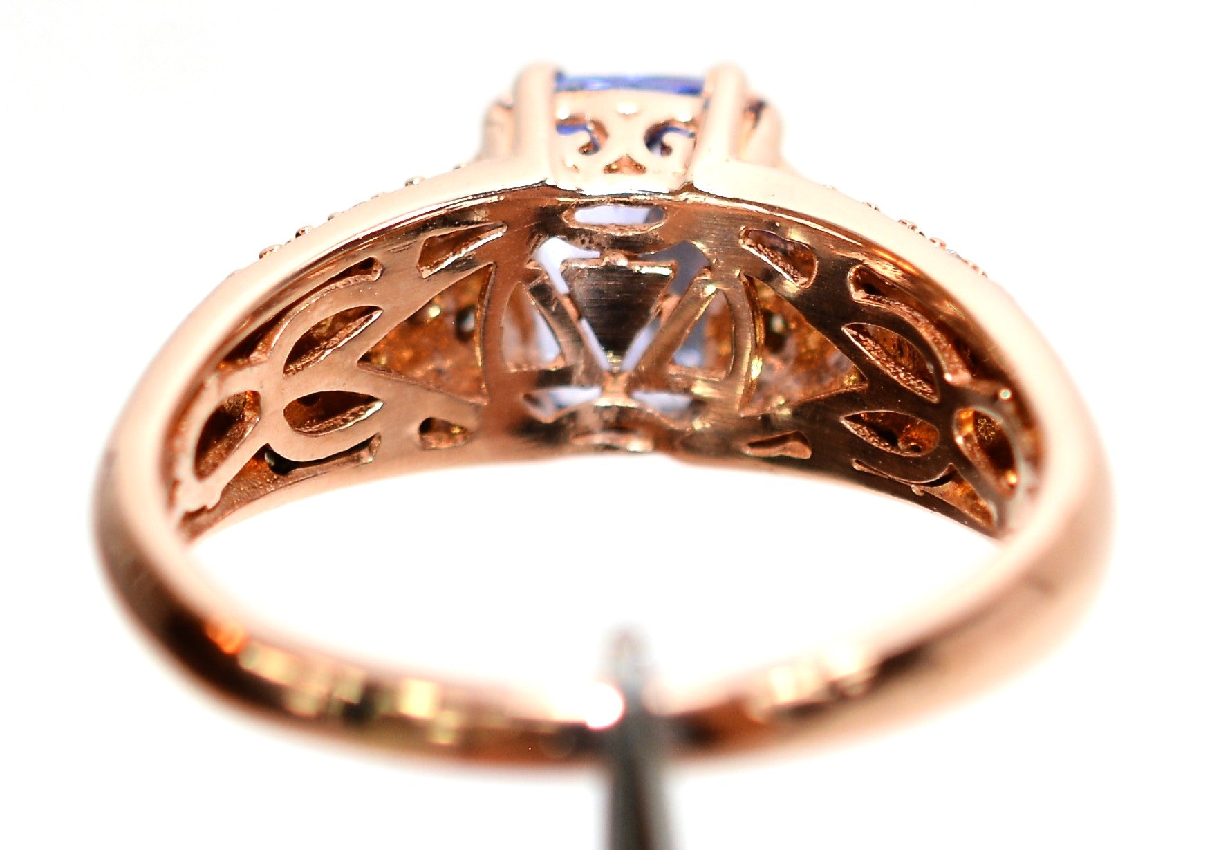 LeVian Natural D'Block Tanzanite & Chocolate Diamond Ring 14K Solid Rose Gold 1.67tcw Tanzanite Ring LeVian Ring Statement Cocktail Ring