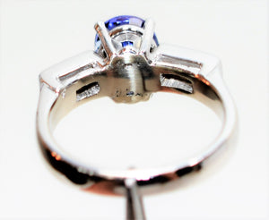 Natural Peacock Tanzanite & Diamond Ring Solid Platinum 2.26tcw Gemstone Ring Engagement Ring Tanzanite Ring December Birthstone Fine Bridal