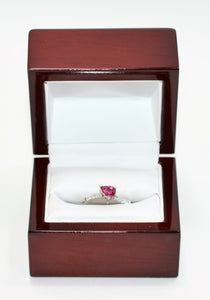 Natural Ruby & Diamond Ring 18K Solid White Gold 1.20tcw Ruby Ring July Birthstone Ring Red Ring Gemstone Ring Ladies Ring Engagement Ring