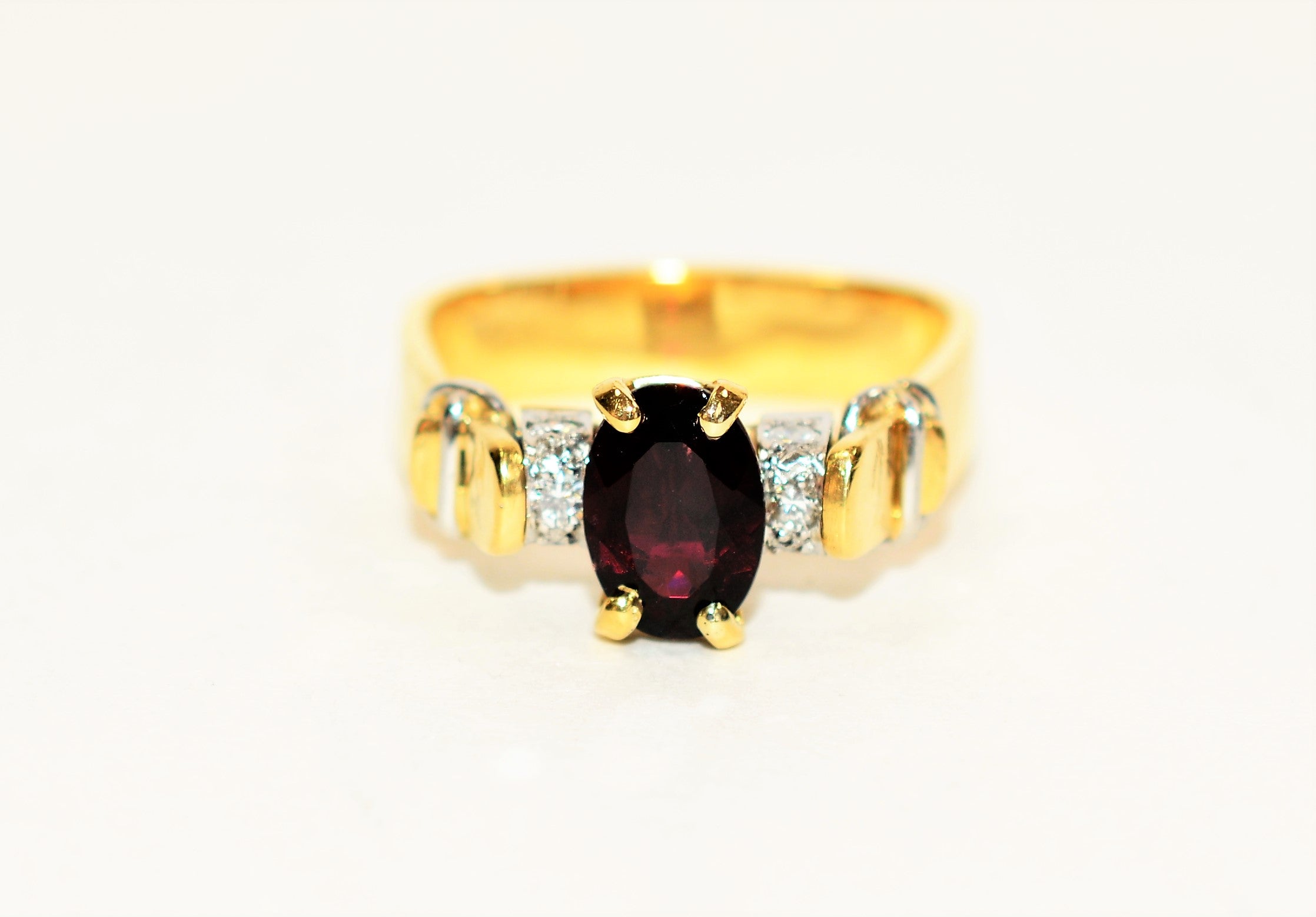 Natural Spinel & Diamond Ring 18K Solid Gold 1.63tcw Gemstone Ring Cocktail Ring Red Spinel Ring Statement Ring Vintage Ring June Birthstone