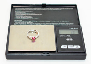 Natural Ruby & Diamond Ring 18K Solid White Gold 1.20tcw Ruby Ring July Birthstone Ring Red Ring Gemstone Ring Ladies Ring Engagement Ring