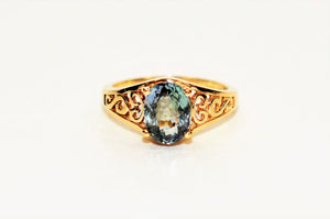 Natural Blue Spinel Ring 14kt Solid Gold 1.80ct Solitaire Ring Gemstone Ring Statement Ring Vintage Ring Ladies Ring June Birthstone Jewelry