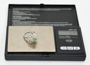 Natural Paraiba Tourmaline & Diamond Ring 14K Solid White Gold 2.41tcw Diamond Halo Ring Flower Ring Statement Ring Cocktail Ring Fine Jewel