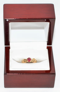 Certified Natural Ruby Ring 14K Solid Gold .57ct Solitaire Birthstone Fine Gem Estate Jewelry