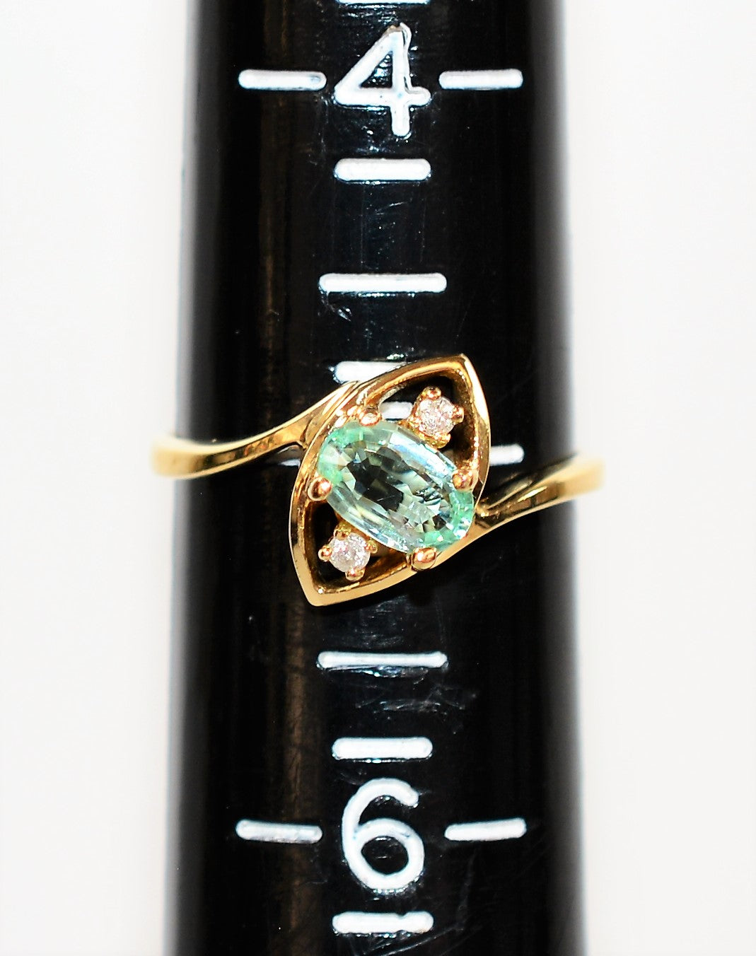 Natural Paraiba Tourmaline & Diamond Ring 14K Solid Gold .53tcw Fine Gemstone Women's Ring Estate Jewelry Birthstone Jewellery Vintage Ring