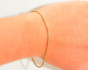 14K Solid Gold Bracelet Twist Bracelet Rope Bracelet Chain Bracelet Tennis Bracelet Fine Vintage Bracelet Estate Jewelry Estate Jewellery