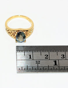 Natural Blue Spinel Ring 14kt Solid Gold 1.80ct Solitaire Ring Gemstone Ring Statement Ring Vintage Ring Ladies Ring June Birthstone Jewelry