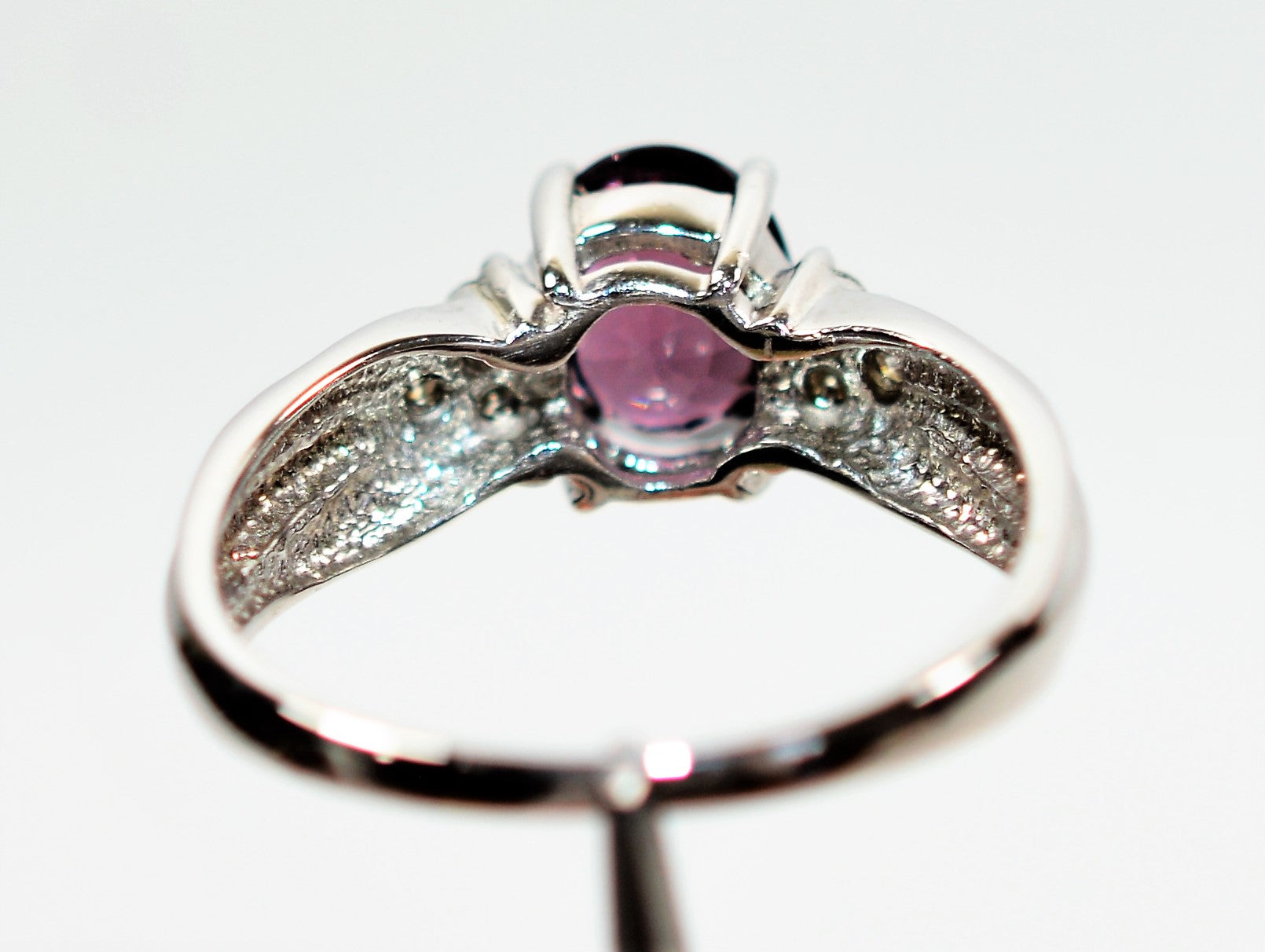 Natural Spinel & Diamond Ring 14K Solid White Gold 1.62tcw Gemstone Ring Cocktail Ring June Birthstone Ring Purple Ring Women's Fine Jewelry
