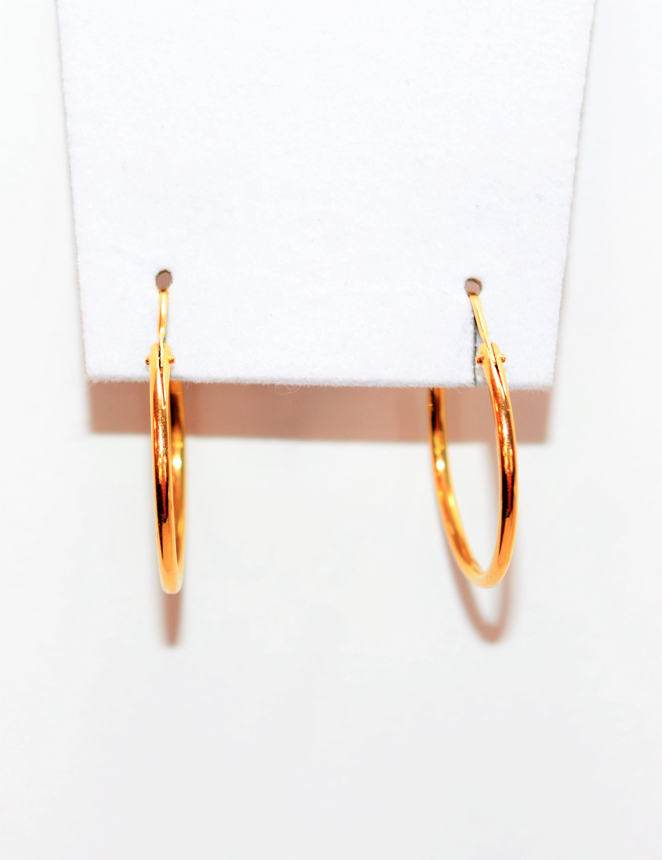 18K Solid Gold 25mm Hoop Earrings Gold Hoops Gold Earrings Shiny Hoops Polished Hoops Statement Earrings Vintage Earrings Estate Jewellery