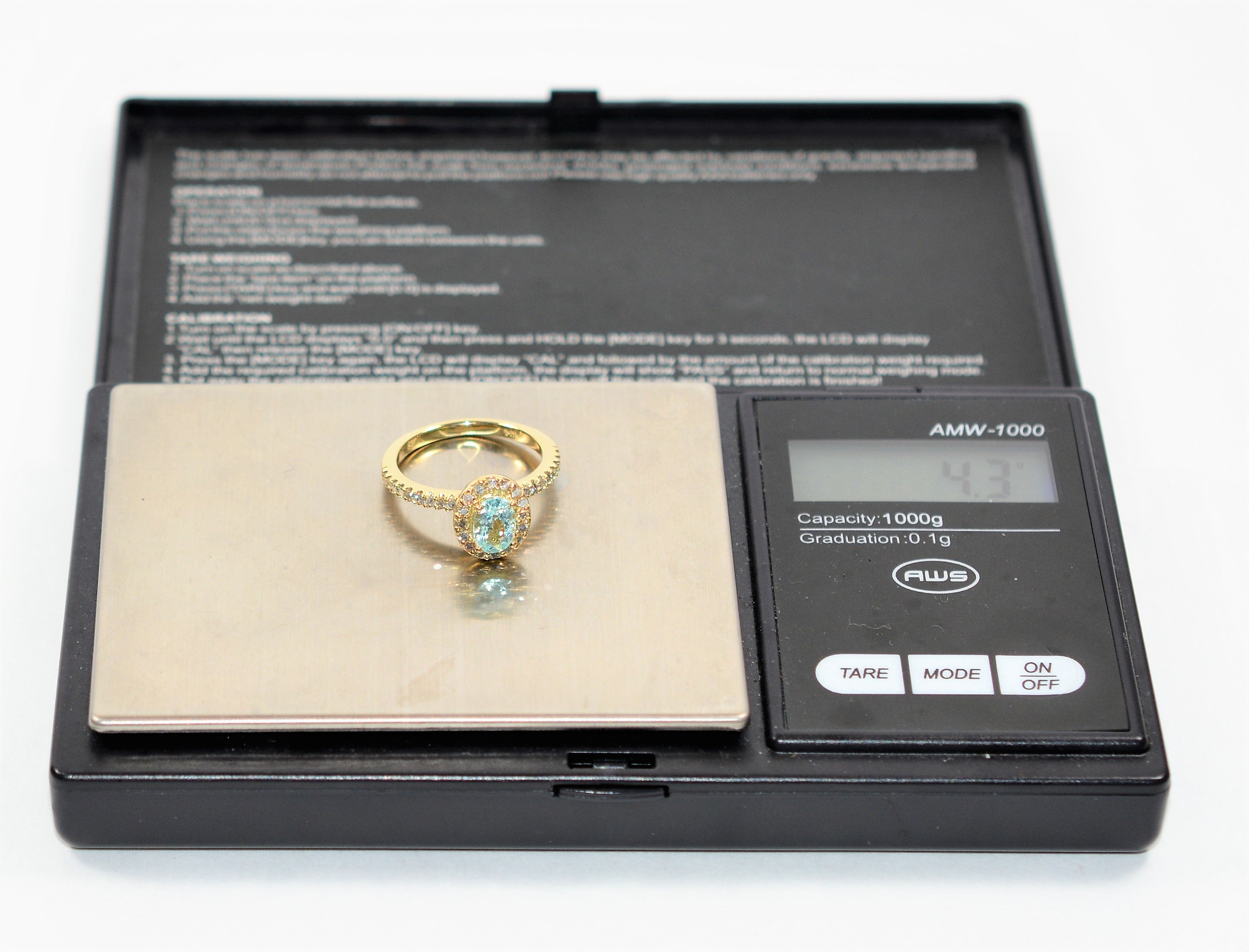 Natural Paraiba Tourmaline & Diamond Ring 14K Solid Gold 1.40tcw Engagement Ring Promise Ring Bridal Jewelry Gemstone Ring Fine Women's Ring