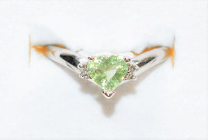 Natural Merelani Mint Garnet & Diamond Ring 14K Solid White Gold 1.33tcw Heart Ring Engagement Ring Wedding Ring Green Ring Bridal Jewelry