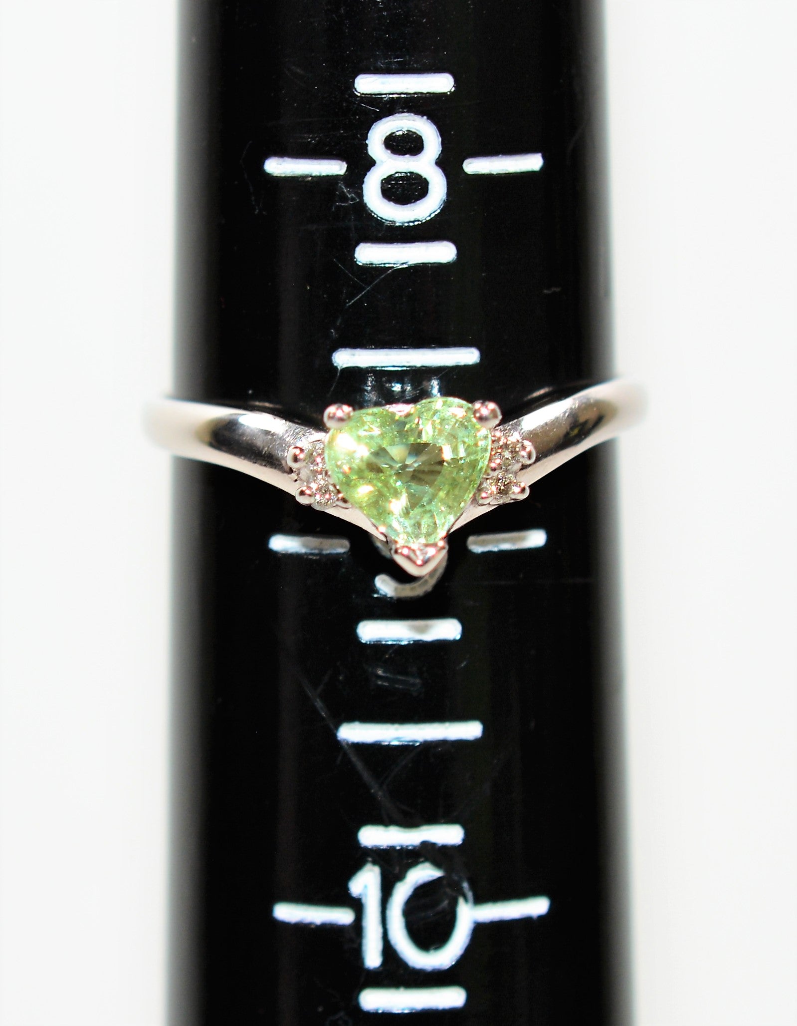 Natural Merelani Mint Garnet & Diamond Ring 14K Solid White Gold 1.14tcw Heart Ring Engagement Ring Wedding Ring Green Ring Bridal Jewelry