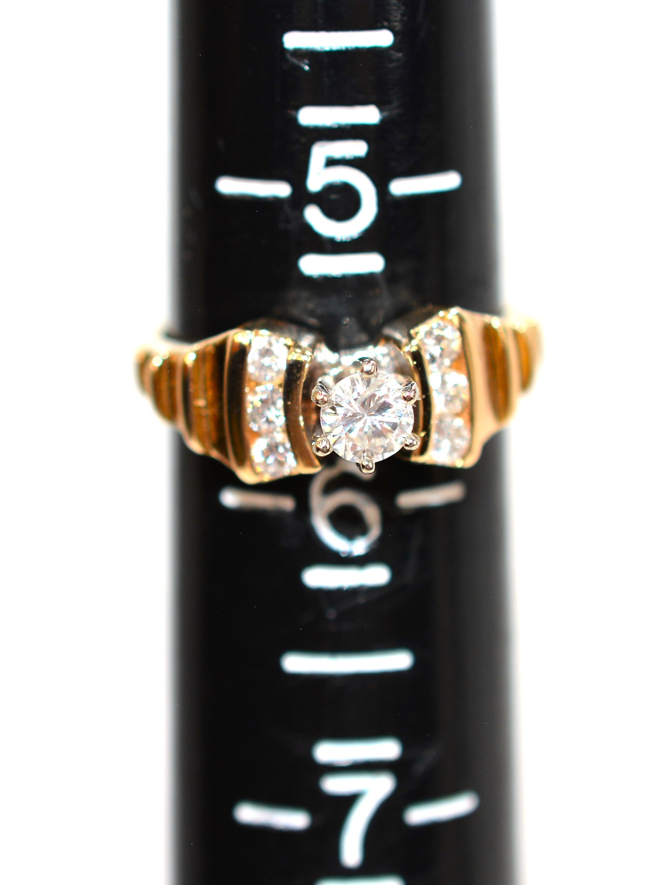 Natural Diamond Ring 14K Solid Gold .47tcw Engagement Ring Bridal Jewelry Anniversary Ring Birthstone Ring Statement Ring Estate Jewellery