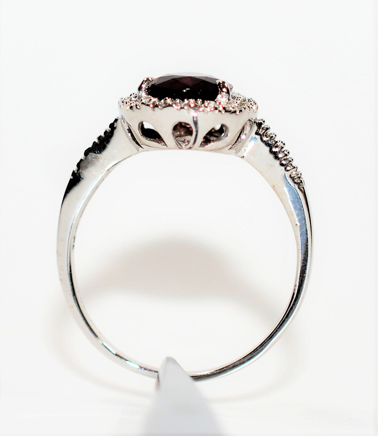 Natural Rubellite & Diamond Ring 10K White Gold 1.62tcw Pink Tourmaline Ring Halo Ring Statement Ring Women's Ring Engagement Ring Jewellery
